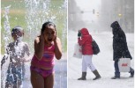 Estados Unidos con temperaturas extremas de frio y el calor